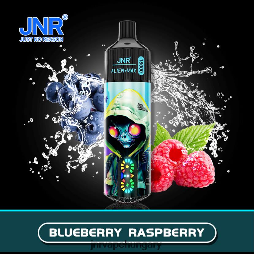 JNR ALIEN max áfonyás málna 08PT33 - JNR Vape Nicotine Content
