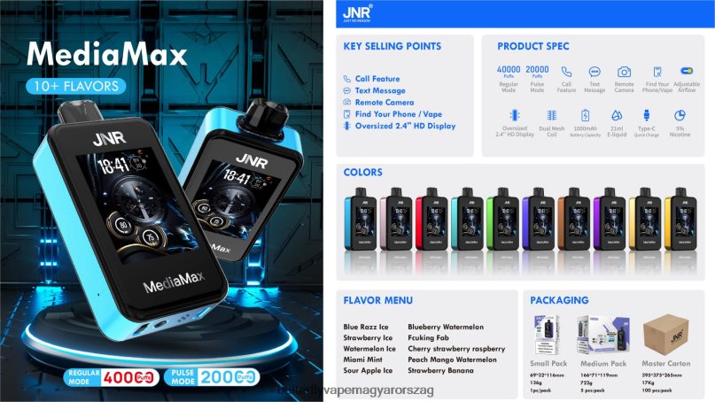 2R6BNZ19 JNR MediaMax 40k puff miami menta - Vape Official Store