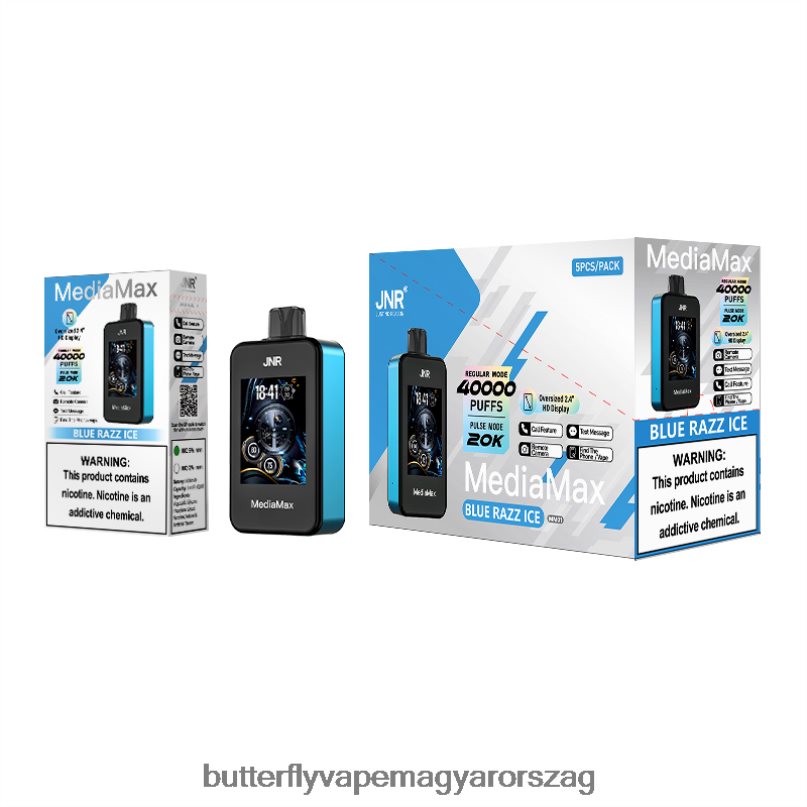 2R6BNZ21 JNR MediaMax 40k puff kék razz jég - Vape Magyarország