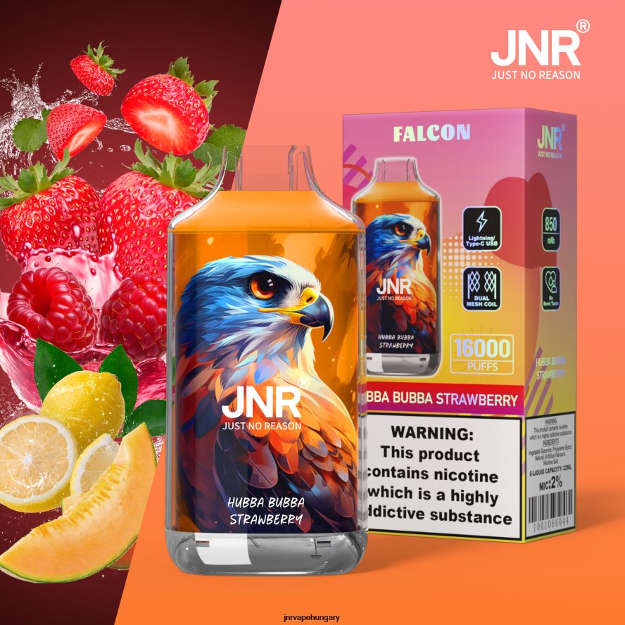 jnr sólyom hubba bubba eper gyümölcs nélkül N0L24L221 -JNR Vape Nicotine Content