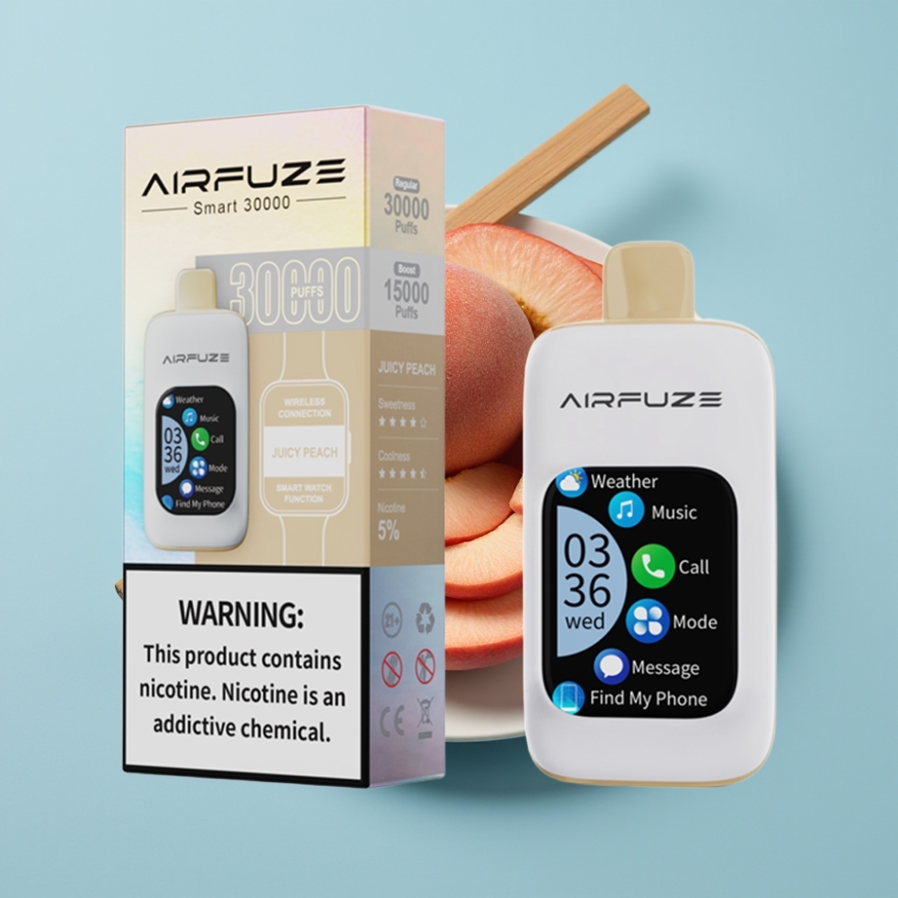 AirFuze Smart 30000 Böffe Egyszerhasználatos Vape Lédús Őszibarack TFT érintőképernyős