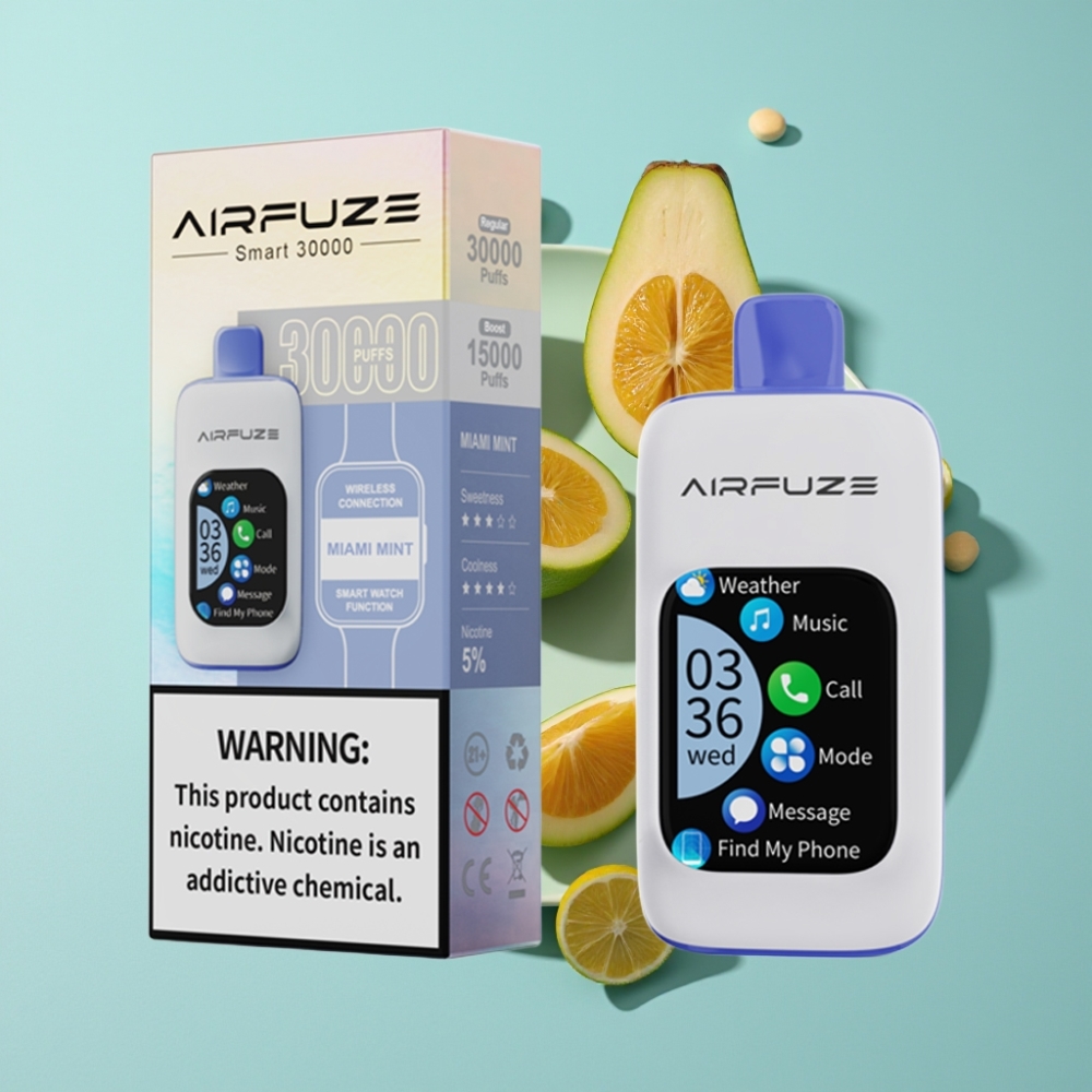 AirFuze Smart 30000 Puff Eldobható Pod Miami Menta, 5% nikotin, 900mAh, Type-C