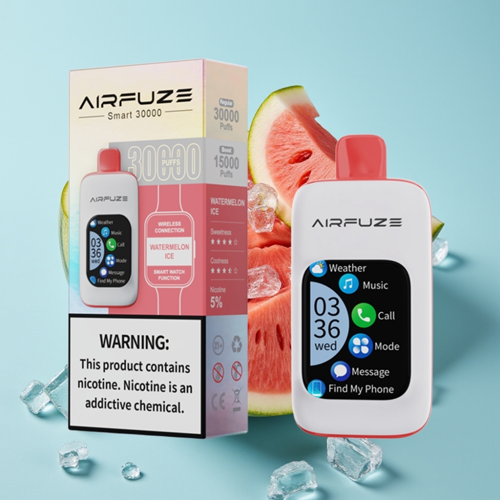 AirFuze Smart 30000 Puff Eldobható Vape Görögdinnye Jég, 5% Nikotin, 900mAh, Type-C