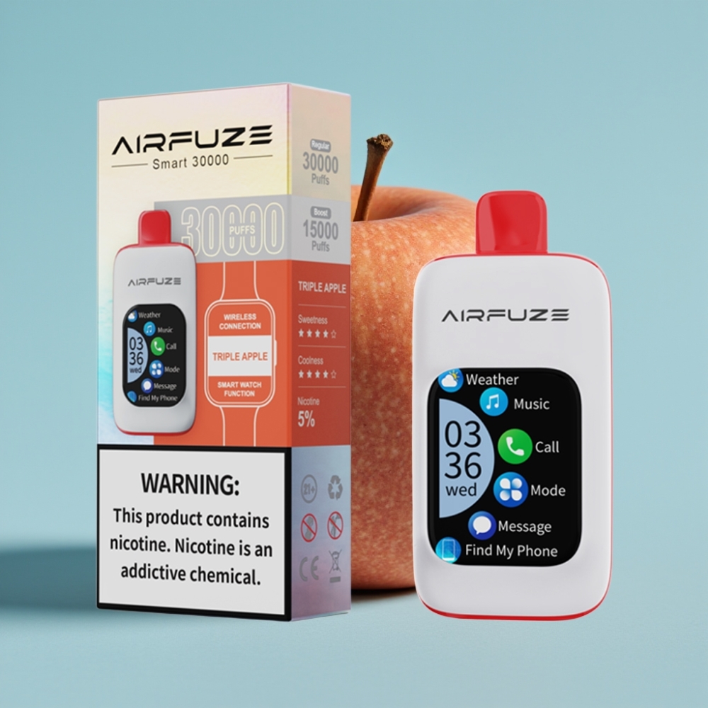 AirFuze Smart 30000 Puff Eldobható Vape Hármas Alma, 900mAh, Type-C, 5% nikotin