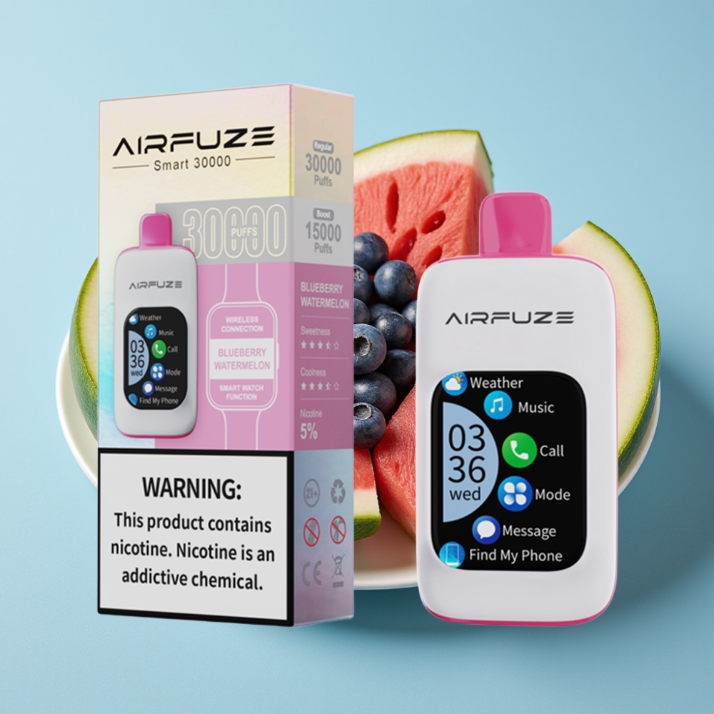 AirFuze Smart 30000 Puff Eldobható Vape Áfonya Görögdinnye, 5% Nikotin, 900mAh, Type-C