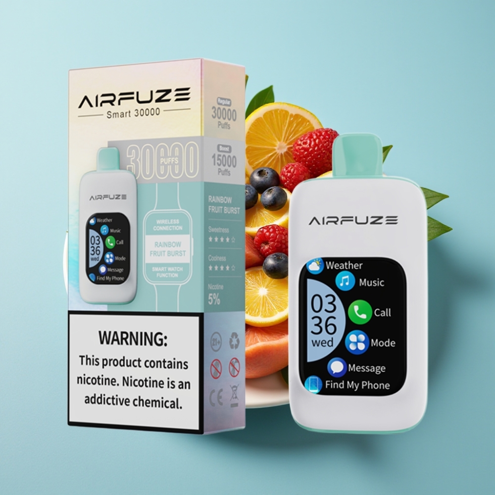 AirFuze Smart 30000 Puffs Egyszerhasználatos Vape Szivárvány Gyümölcsrobbanás 5% Nikotin 900mAh Type-C