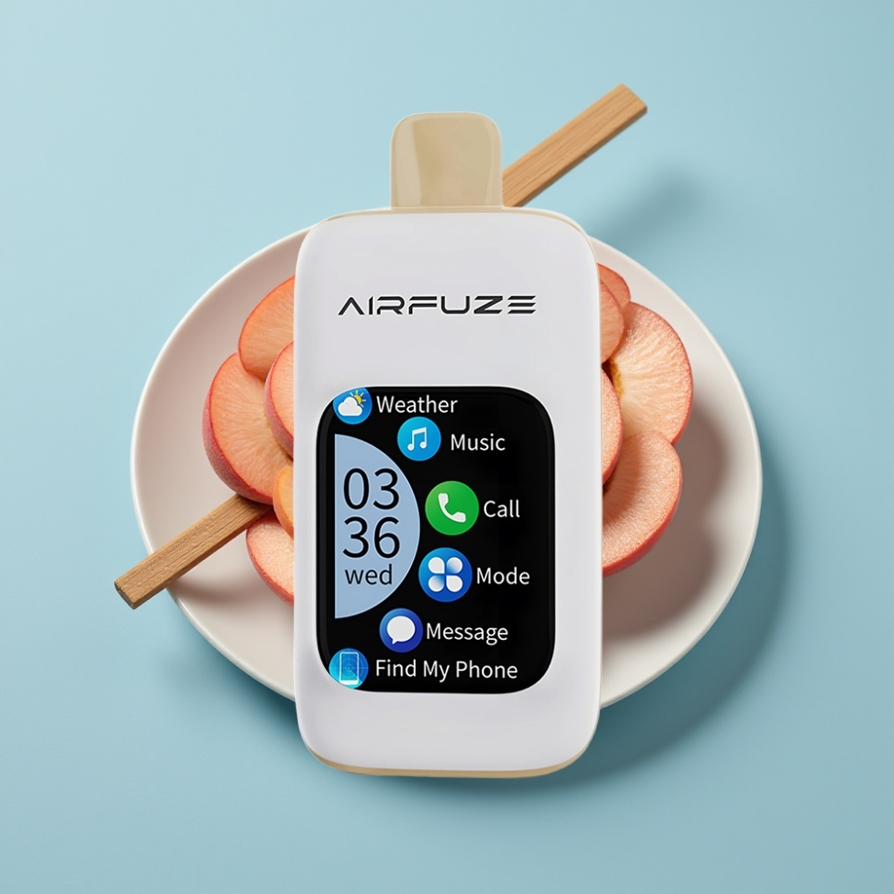 AirFuze Smart Pro 40000 Puffs Okádó E-szigaretta Lédús Őszibarack, 900mAh, 20ML, 2%/5% Nikotin, Intelligens Érintőképernyő