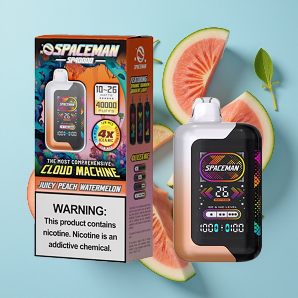SMOK Spaceman SP40000 Zero Nikotin Eldobható Vape Nedves Őszibarack-Görögdinnye Íz
